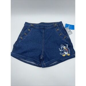 Disney Donald Duck 90th Anniversary Denim Shorts Women's Size 13 NEW
